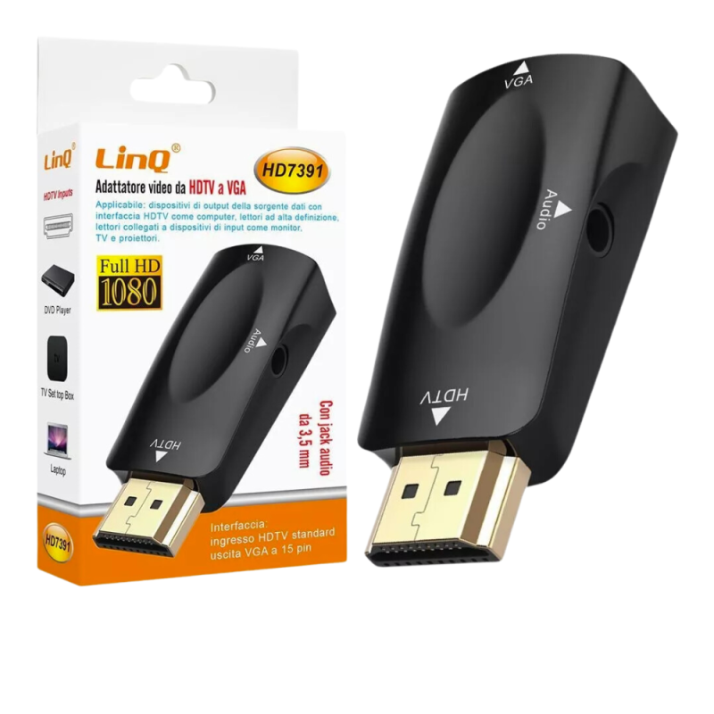 Adaptateur VGA vers HDTV LinQ HD7391 — LinQ · Smarty Paris 18e